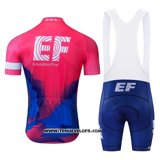 2019 Maillot Ciclismo Ef Education First Bleu Rose Manches Courtes et Cuissard